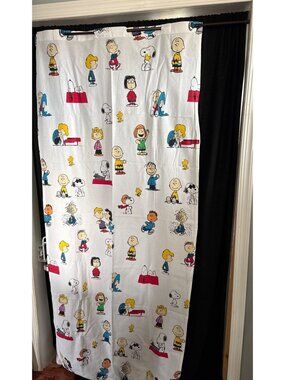 Peanuts Snoopy & Friends Fabric Curtain Panel 31"W x 72"L Cartoon Characters Ret